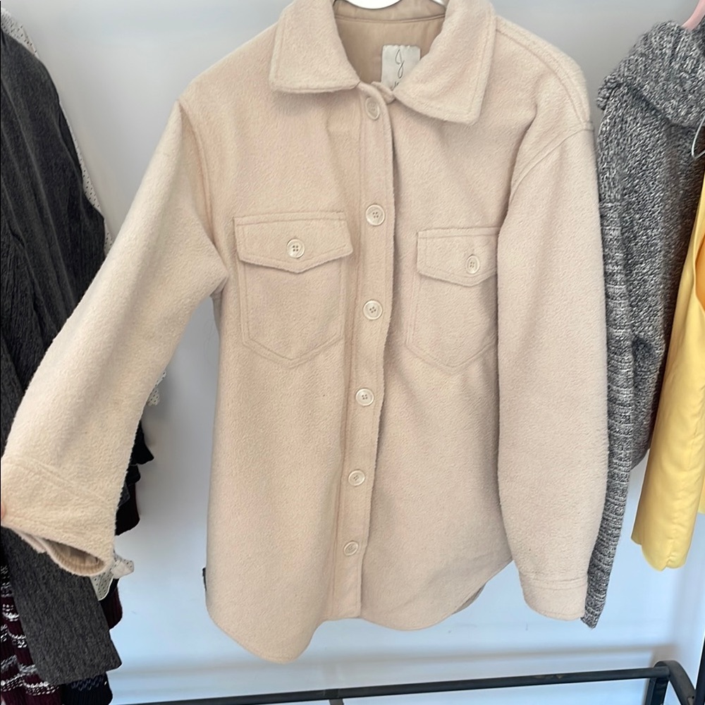 Women's Cream Button-Up Jacket